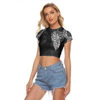 Viking Clothing Viking Compass Vegvisir Tattoo Raglan Cropped T shirt RLT12 - Wonder Print Shop