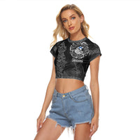 Viking Clothing Viking Drakkar Finland Warship Raglan Cropped T shirt RLT12 - Wonder Print Shop