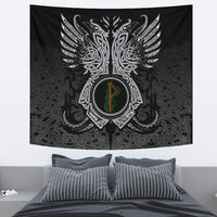 Viking Tapestry - Wunjo Rune, Raven Tattoo RLT12 - Wonder Print Shop