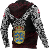 Viking Zip Hoodie - Denmark Viking Symbol RLT12 - Wonder Print Shop