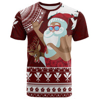 Tropical Christmas Tanned Santa Claus Hawaii Pattern T Shirt - Wonder Print Shop