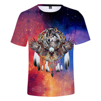 Wolf Dreamcacher Native American 3D T Shirt LT10 - Wonder Print Shop