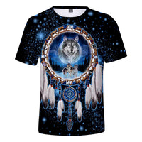 Galaxy Wolf Dream Native American 3D Tshirt LT10 - Wonder Print Shop