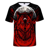 Red Wolf Moon Native American 3D T Shirt LT10 - Wonder Print Shop