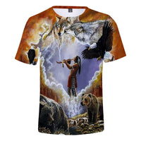 Calling The Totems Native American 3D Tshirt LT10 - Wonder Print Shop