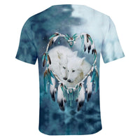 Wolves Heart Dreamcatcher Native American 3D T Shirt LT10 - Wonder Print Shop