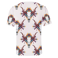 Native American Little Bison Bull Heads Light Purple 3D T Shirt LT10 - Wonder Print Shop