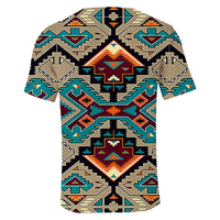 Native American Tribal Ethnic Pattern Blue Art 3D T Shirt LT10 - Wonder Print Shop
