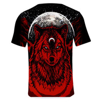 Red Wolf Moon Native American 3D T Shirt LT10 - Wonder Print Shop