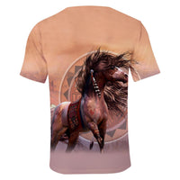 Horse Pink Native American Art 3D Tshirt LT10 - Wonder Print Shop