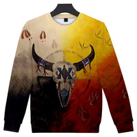 Native American 3D Bison Skull Native American Design 3D Sweatshirt LT10 - Wonder Print Shop