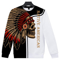 Skull Native American 3D Sweatshirt LT10 - Wonder Print Shop