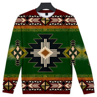 Green Color Native American 3D Sweatshirt LT10 - Wonder Print Shop