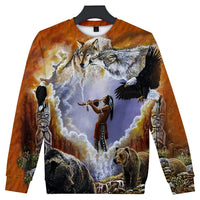 Calling The Totems Native American Art Sweatshirt LT10 - Wonder Print Shop