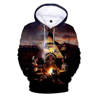 Campfire Native American All Over Hoodie LT10 - Wonder Print Shop