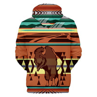 Native Bison Buffalo Native American All Over Hoodie LT10 - Wonder Print Shop