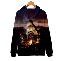 Campfire Native American All Over Hoodie LT10 - Wonder Print Shop