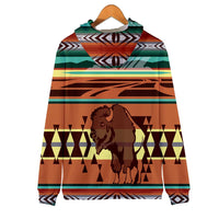 Native Bison Buffalo Native American All Over Hoodie LT10 - Wonder Print Shop