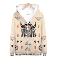 Native American Pride Bison Printed 3D Zipper Hoodie LT10 - Wonder Print Shop