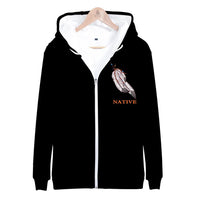 Native American Flag Feather All Over Hoodie LT10 - Wonder Print Shop