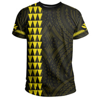 Hawaii Kakau King Kamehameha Polynesian T Shirt Kapu Aloha Yellow - Wonder Print Shop