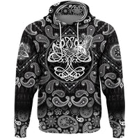 Viking Hoodie Yggdrasil Tree Of Life with Bandana Paisley Style RLT12 - Wonder Print Shop
