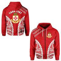 Custom Kolisi Tonga Zip Hoodie LT13 - Wonder Print Shop