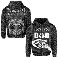 Custom Viking Dad Hoodie Happy Fathers Day Style Runes and Mjolnir LT13 - Wonder Print Shop