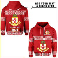 Custom Kolisi Tonga Zip Hoodie Class Year and Your Text LT13 - Wonder Print Shop