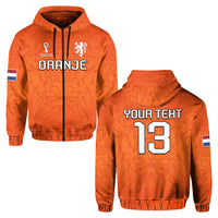 Custom Football Hoodie 2022 Soccer World Cup Oranje Champions LT13 - Wonder Print Shop