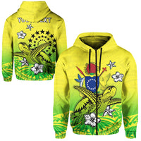 Custom Cook Islands Zip Hoodie Loved Polynesian Turtle LT13 - Wonder Print Shop