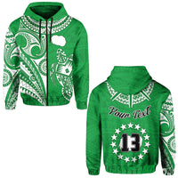 Custom Rarotonga Cook Islands Hoodie Turtle and Map Style Green LT13 - Wonder Print Shop