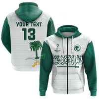 Custom Saudi Arabia Football Hoodie KSA Proud Arabia Pattern White Special LT13 - Wonder Print Shop