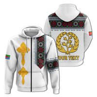 Custom Eritrea Tibeb Zip Hoodie Eritrean Cross Mix Flag LT13 - Wonder Print Shop