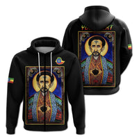 Custom Ethiopia Proud Zip Hoodie Haile Selassie I LT13 - Wonder Print Shop