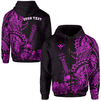 Custom Hawaii Polynesian Zip Hoodie Ukulele Purple LT13 - Wonder Print Shop