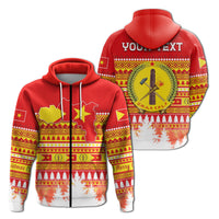 Tigray Custom Zip Hoodie Merry Christmas Mix African Pattern LT13 - Wonder Print Shop