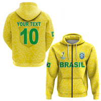 Custom Brazil Football Hoodie World Cup Champions Soccer 2022 Selecao Brazil Campeao LT13 - Wonder Print Shop