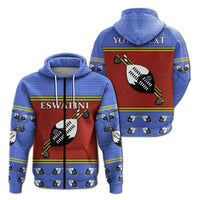 Custom Eswatini Independent Anniversary Zip Hoodie Flag and Shield Swaziland LT13 - Wonder Print Shop