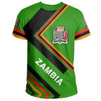 African T Shirt Zambia Flag Tee Africa Nations - Wonder Print Shop
