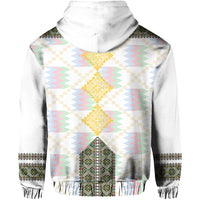 Eritrea Tilet Pattern Hoodie Eritrean Cross White - Wonder Print Shop