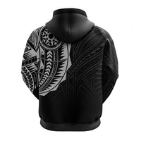 Polynesian Full Sleeve Tattoo Zip Up Hoodie Silver Vibes - Wonder Print Shop