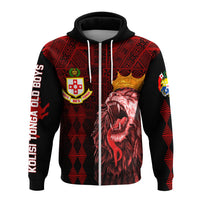 Custom Kolisi Tonga Atele Old Boys Zip Up Hoodie Red Lions - Wonder Print Shop