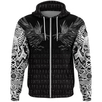 Viking Zip Hoodie - Odin Huginn and Muninn Rune RLT12 - Wonder Print Shop