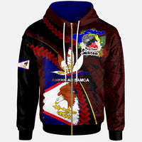 American Samoa Hoodie American Samoa Independence Day With State Flag And Marijuana Leaf Polynesian Style LT10 - Wonder Print Shop