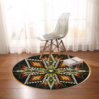 naumaddic-arts-green-and-orange-cross-rosette-native-american-design-round-carpet