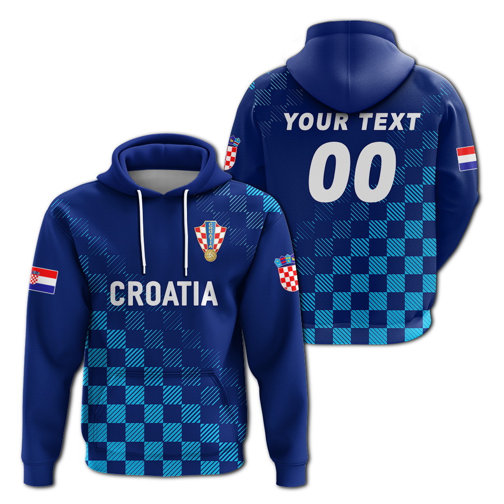 (Custom Personalised) Croatia Football World Cup 2022 Champions Pride Hoodie Blue