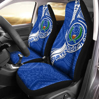 (Custom Personalised) Pohnpei Car Seat Covers - Micronesia Pride Blue LT12 - Wonder Print Shop