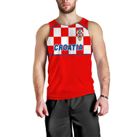(Custom Personalised) Croatia Football 2022 Checkerboard Men Tank Top - LT12