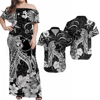 Hawaii Matching Hawaiian Shirt And Dress Polynesia Black Beautiful Hula Girl LT13 - Wonder Print Shop